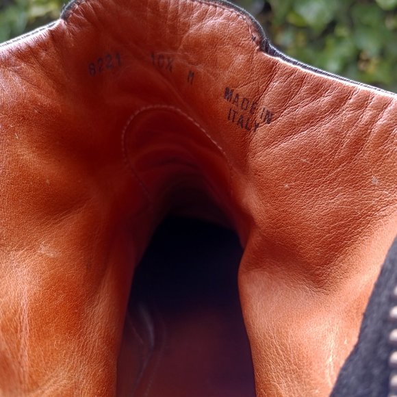 Elia Maurizi Leather Ankle Boots Back Zip Natural Rubber Mid-Sole Size 10.5 M - Picture 10 of 12